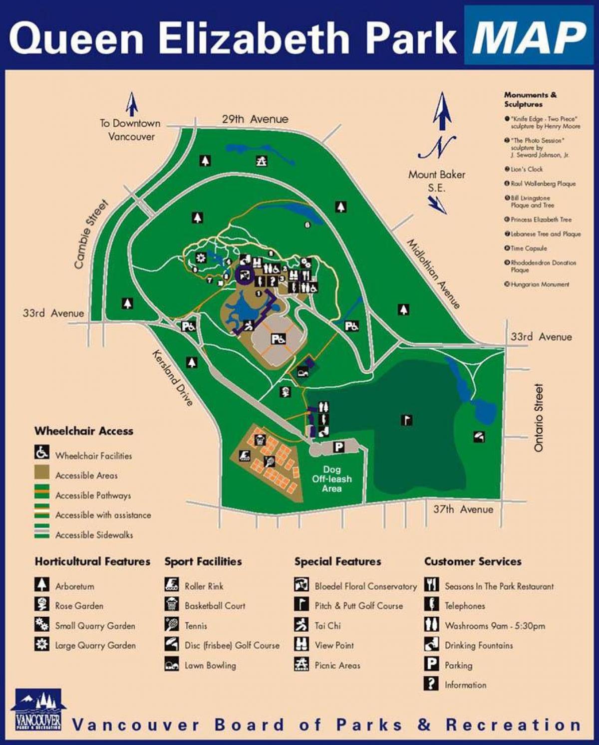 Térkép erzsébet királyné park-vancouver