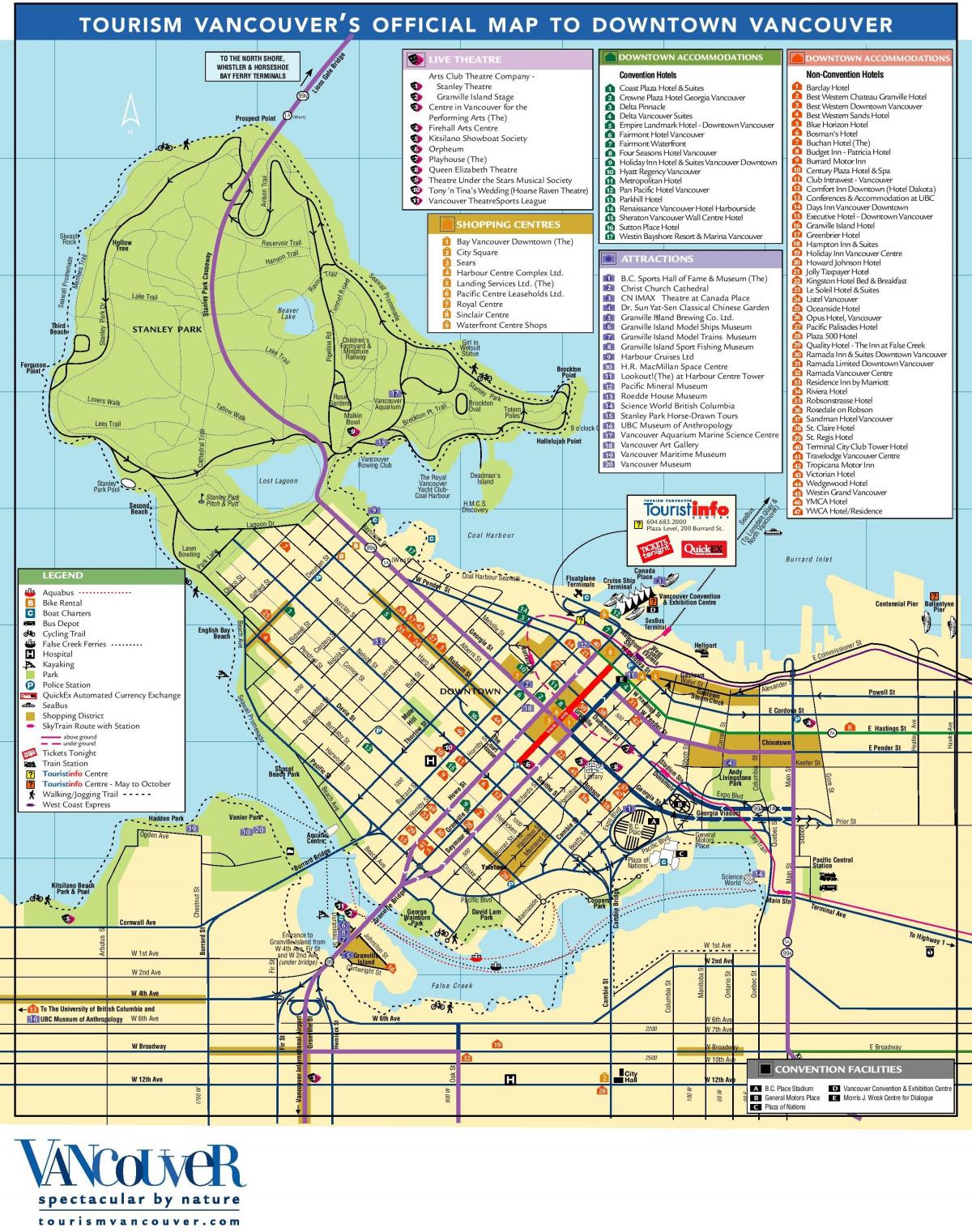 downtown vancouver térkép látnivalók