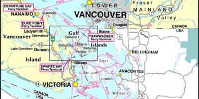 Vancouver-sziget komp útvonal térkép