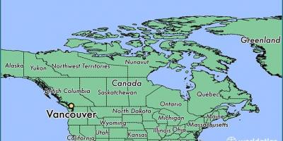 Térkép kanada mutatja, vancouver
