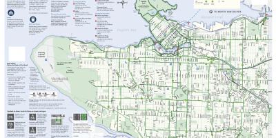 Vancouver bicikliút térkép