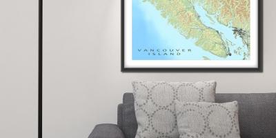 Térkép vancouver-sziget fal