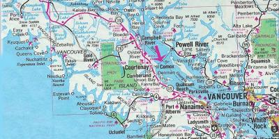 Térkép vancouver-szigeti tavak
