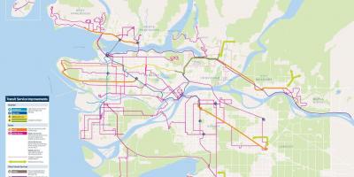 Vancouver árutovábbítási rendszer térképen