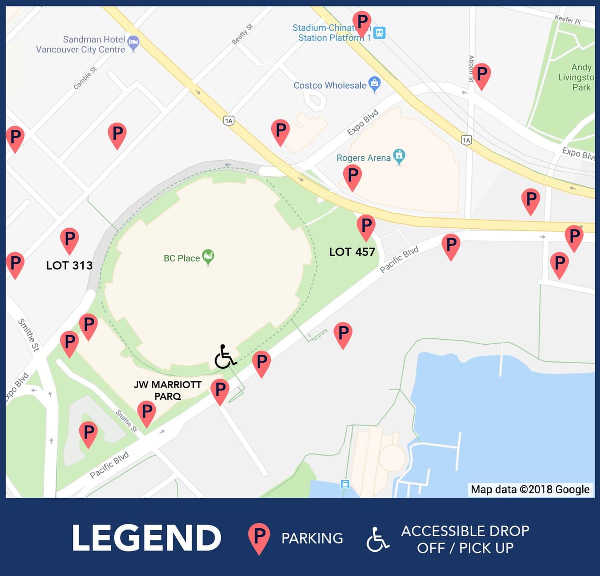 Térkép bc hely, parkolás