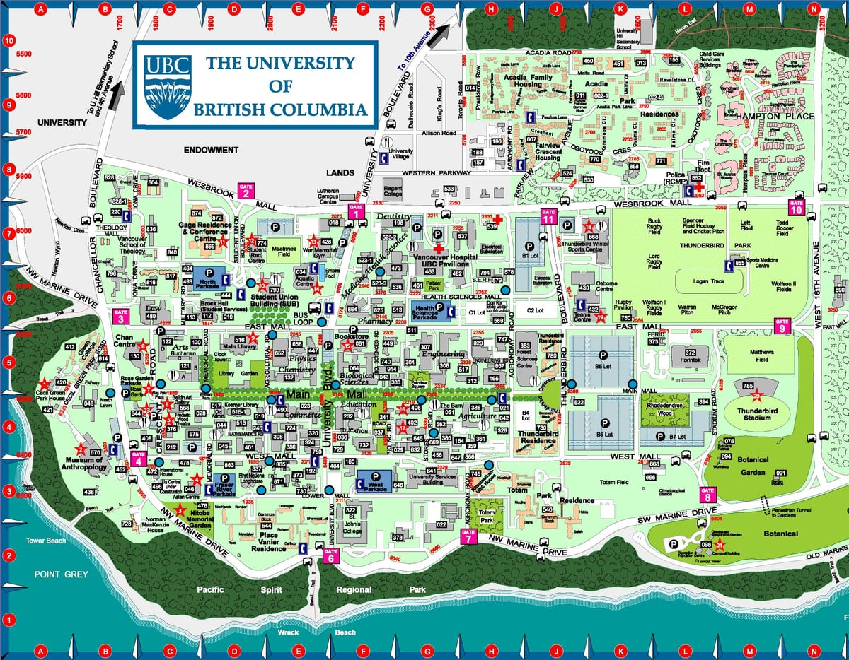 Térkép british columbia egyetem