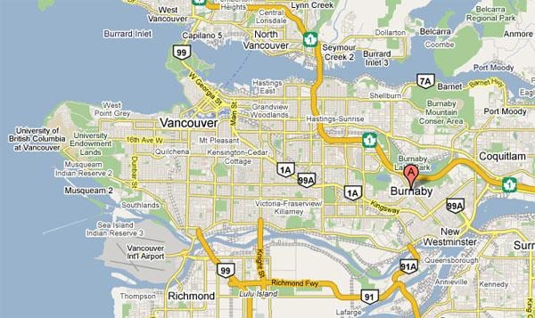 Térkép burnaby vancouver