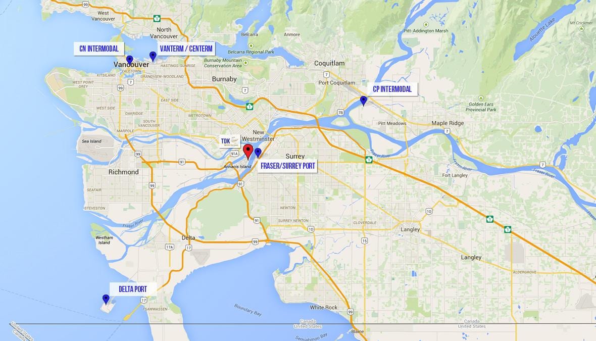Térkép delta vancouver