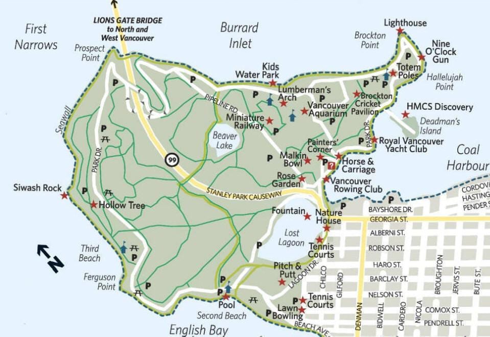 Térkép favágó arch stanley park