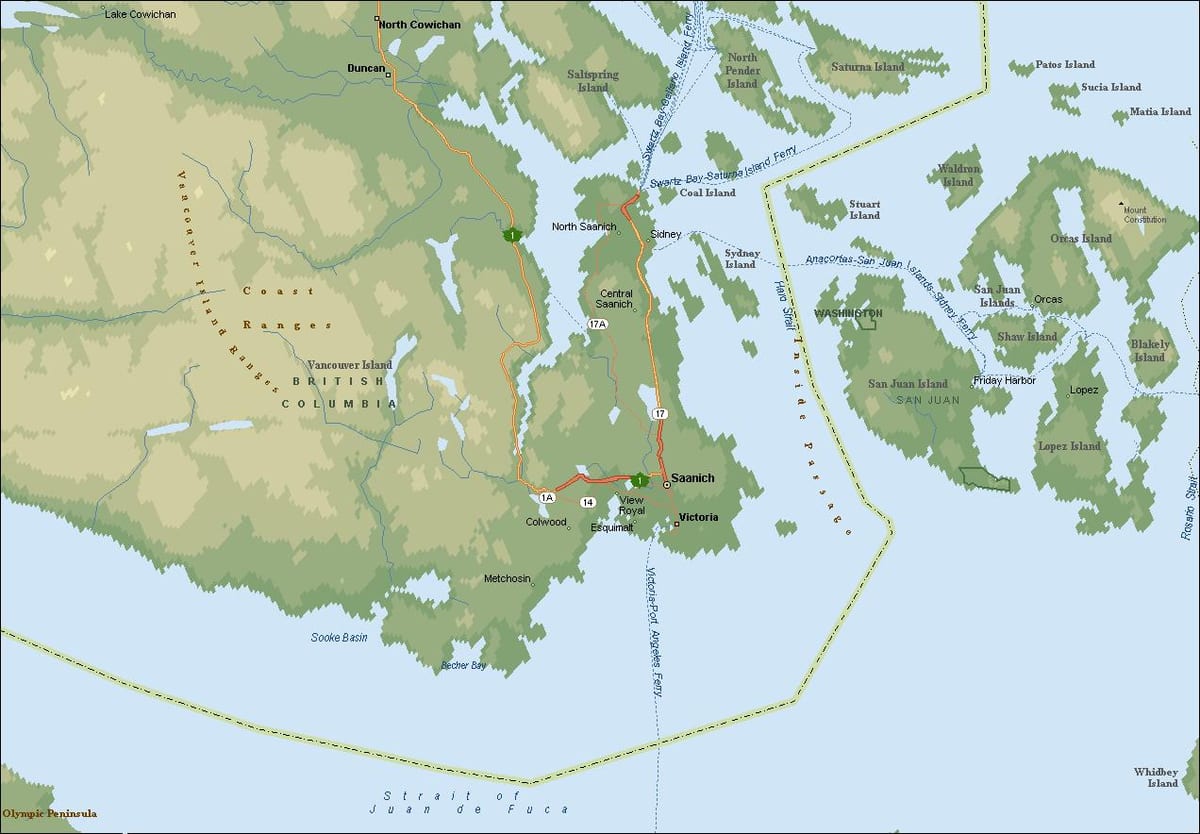 Térkép feltéve, hogy jelenlegi vancouver-sziget