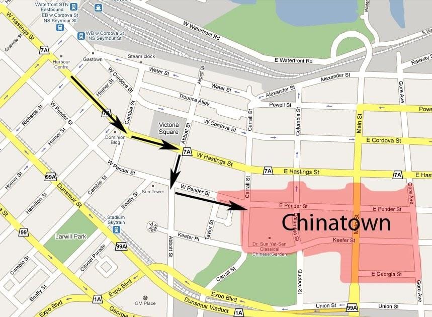 Térkép chinatown-vancouver