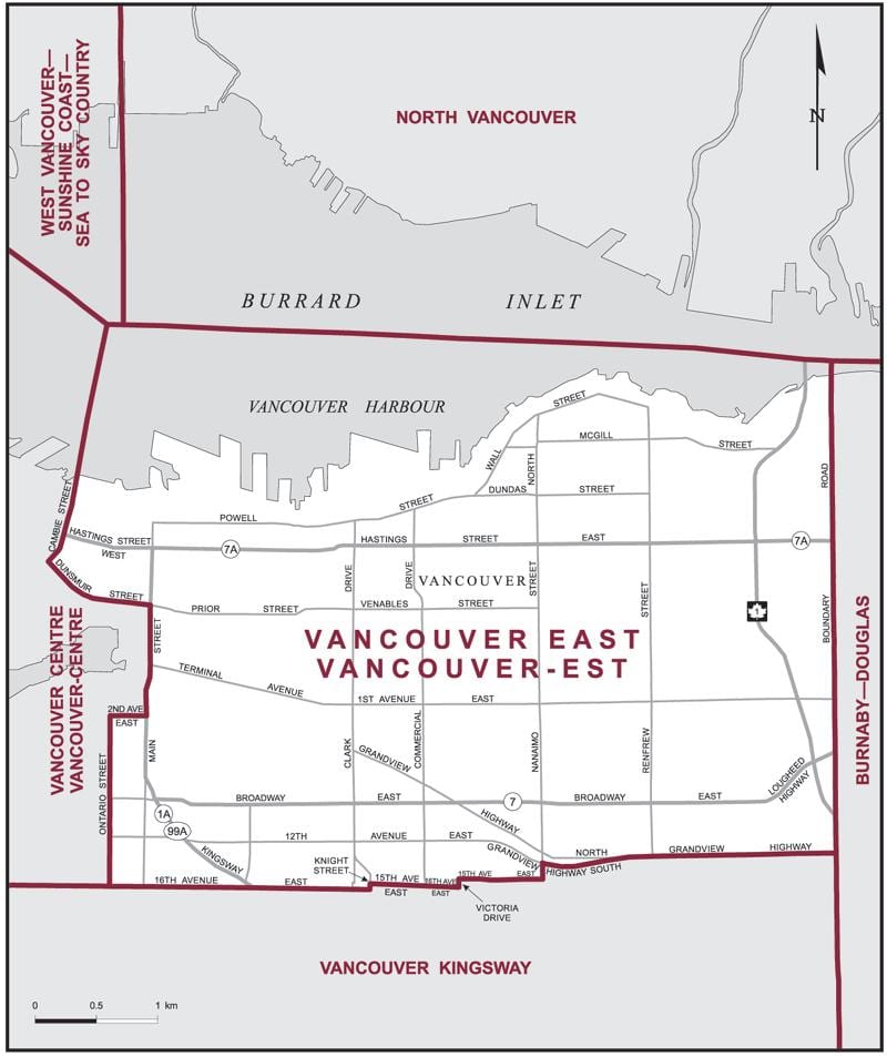 Térkép kelet-vancouver 
