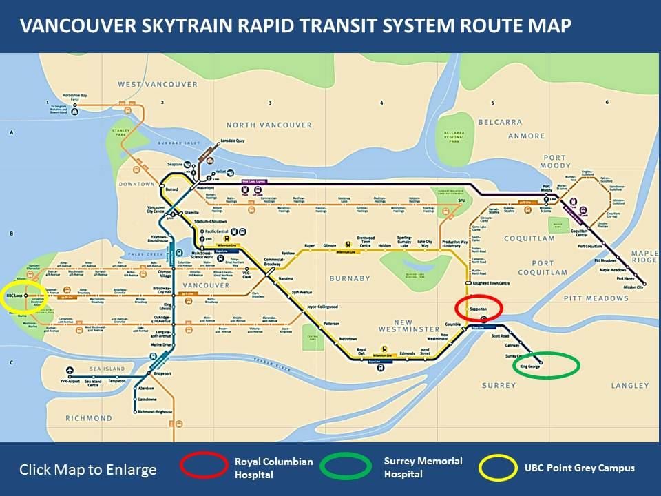 Térkép magasvasút maple ridge-vancouver