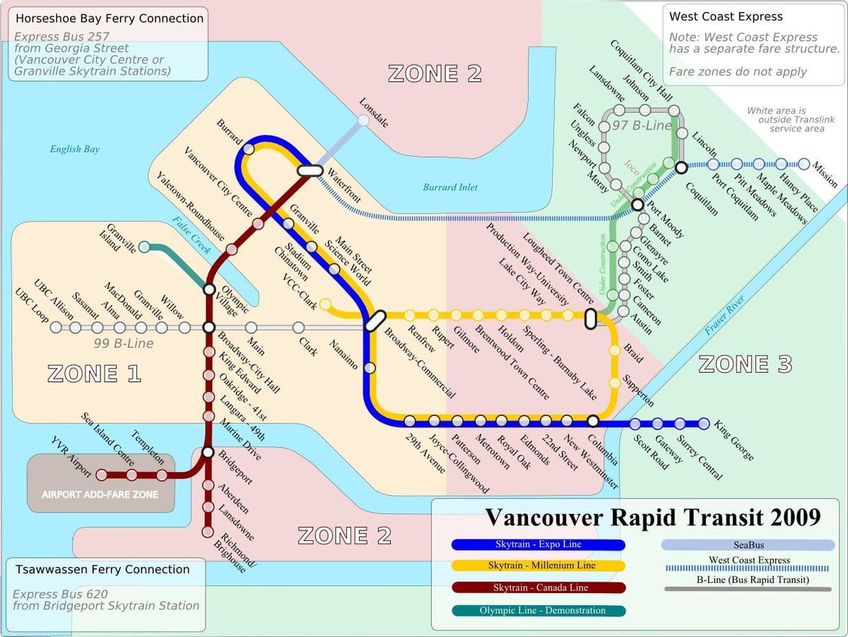 vancouver magasvasút zóna térképen
