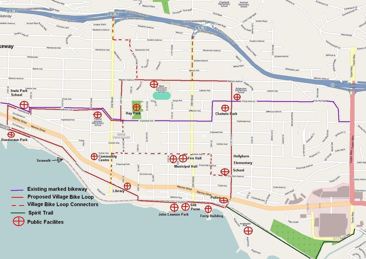 north vancouver kerékpáros térkép