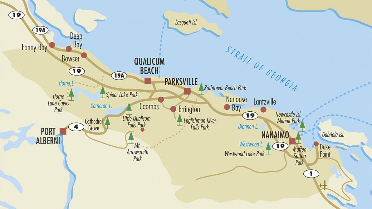 térkép parksville vancouver-sziget