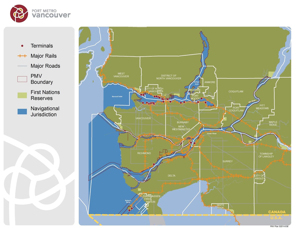Térkép port metro-vancouver