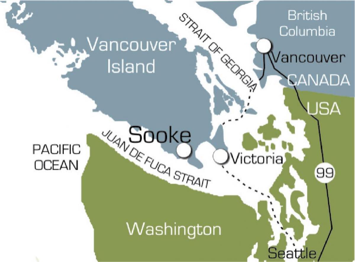 Térkép sooke vancouver-sziget