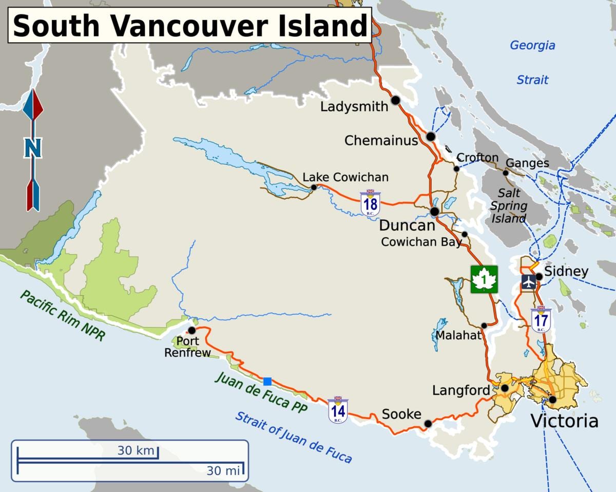 dél-vancouver térkép