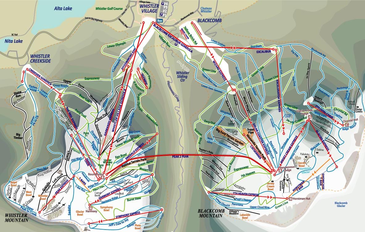 Térkép vancouver, whistler, kanada