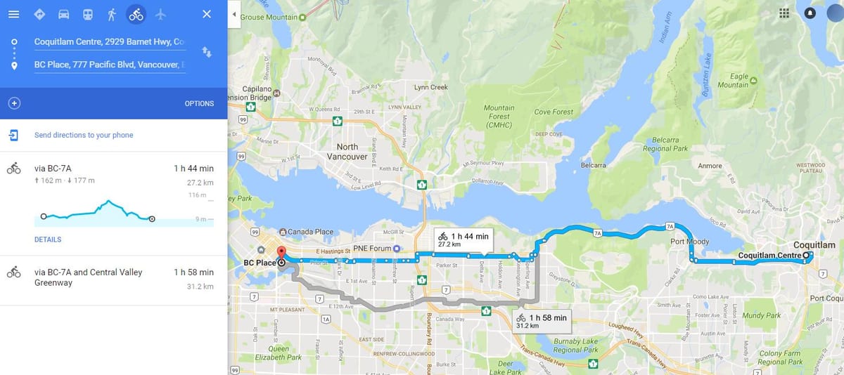 translink kerékpáros térkép