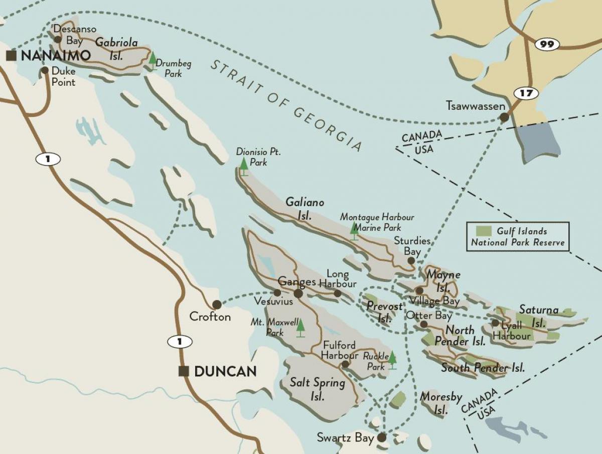 térkép vancouver-sziget-öböl-szigetek