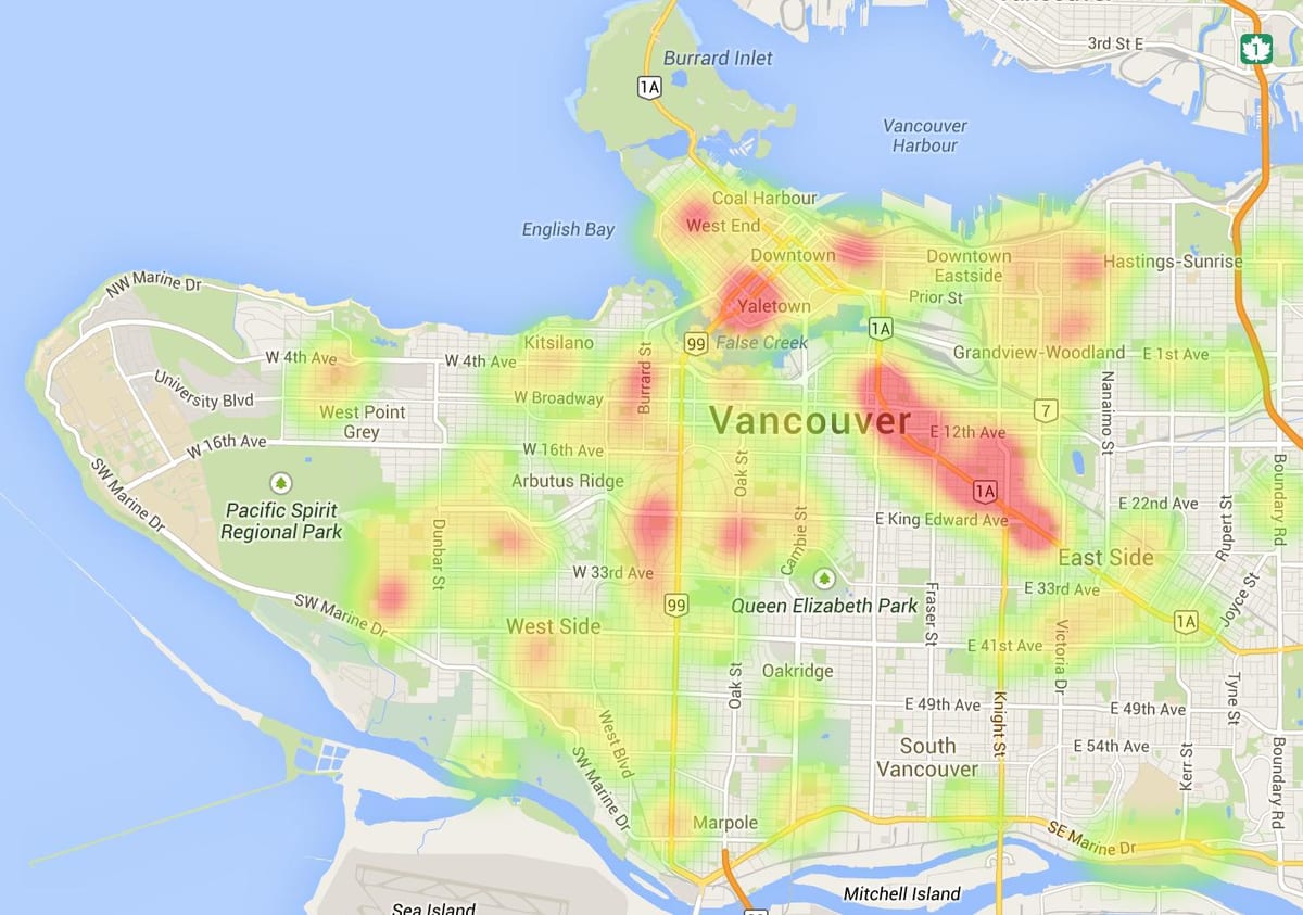 Térkép vancouver hő