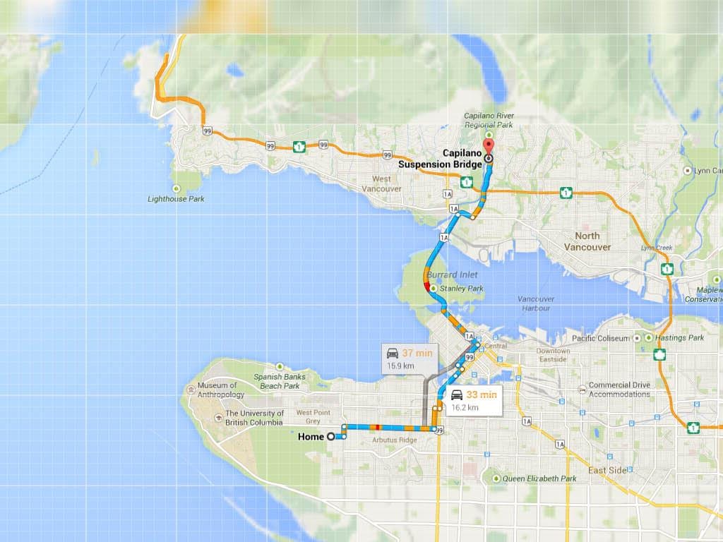 Térkép vancouver hidak