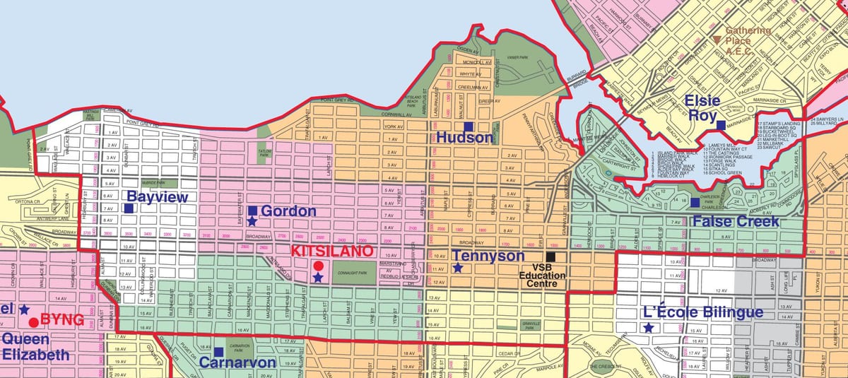 vancouver iskolába járás határ térkép