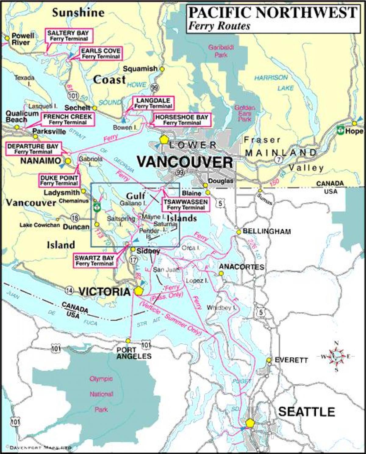 vancouver-sziget komp útvonal térkép