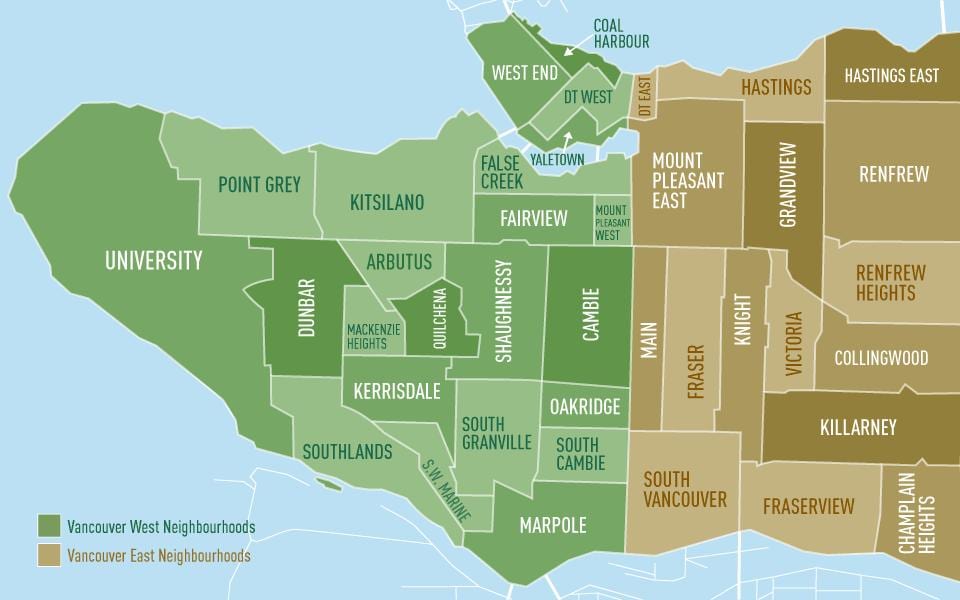 Térkép vancouver szomszédsági