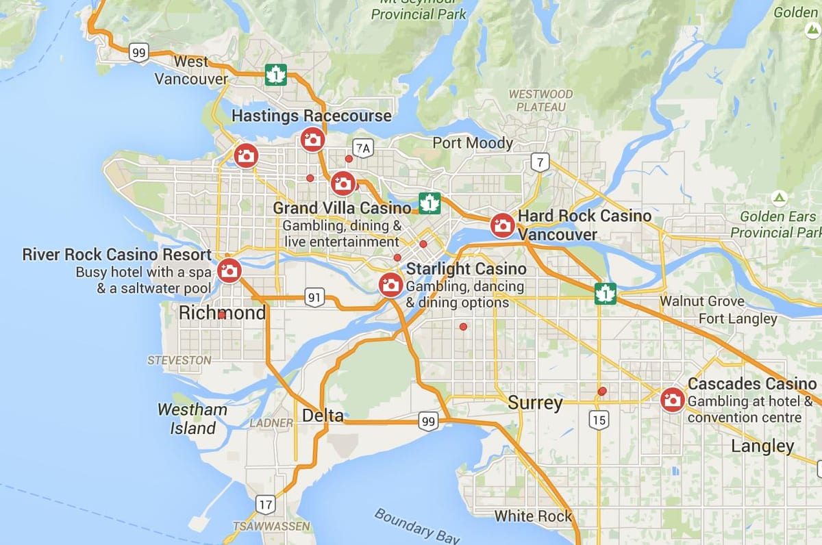 Térkép vancouver kaszinók
