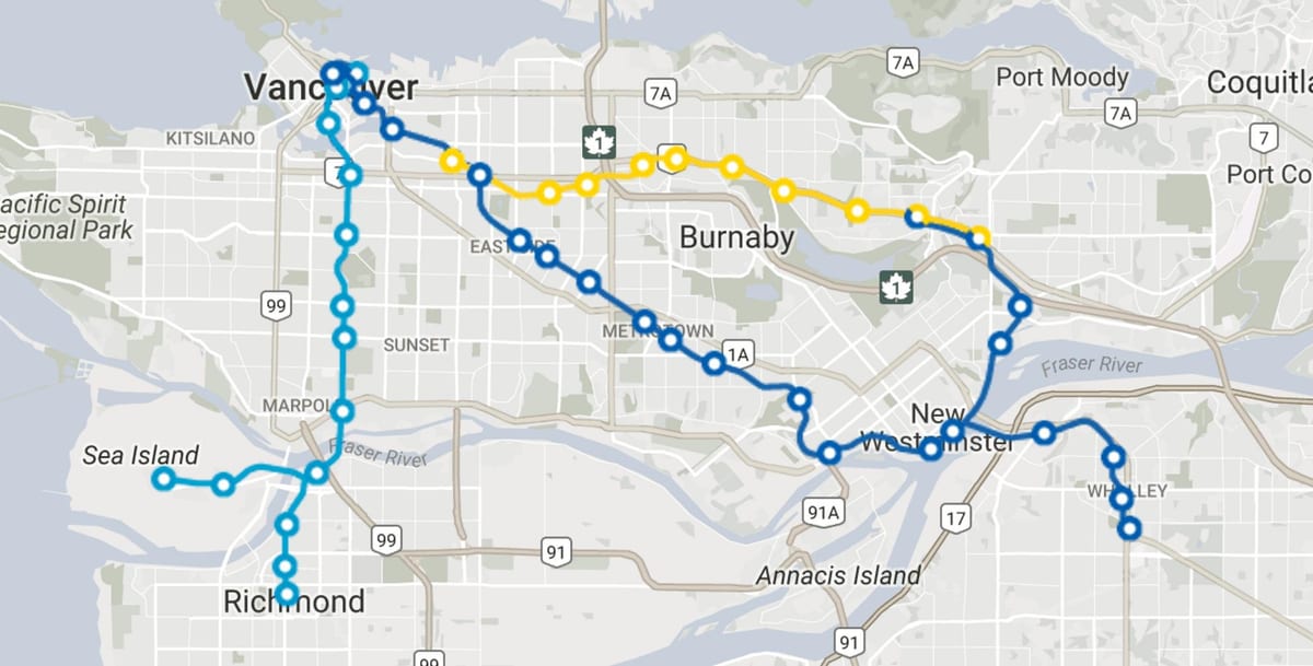 magasvasút-vancouver térkép útvonalak