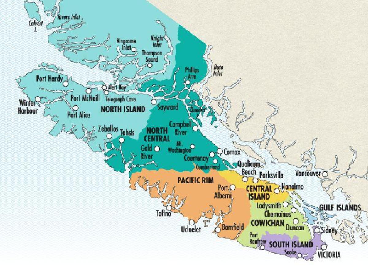 Térkép vancouver-sziget pincészetek