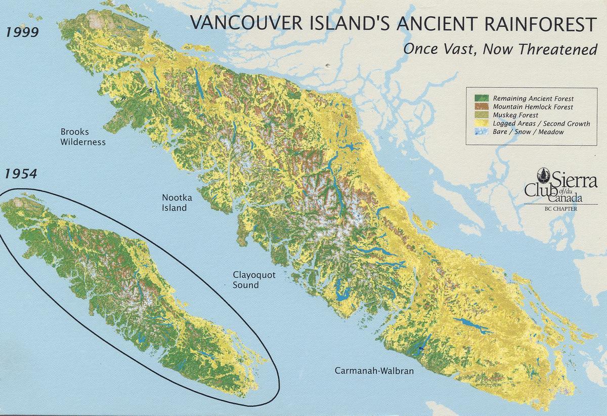 esőerdő vancouver-sziget térkép