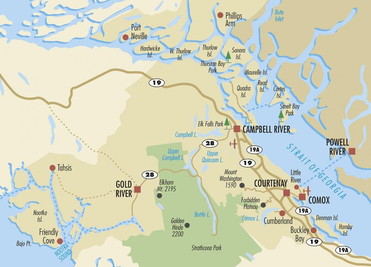 campbell river térkép vancouver-sziget