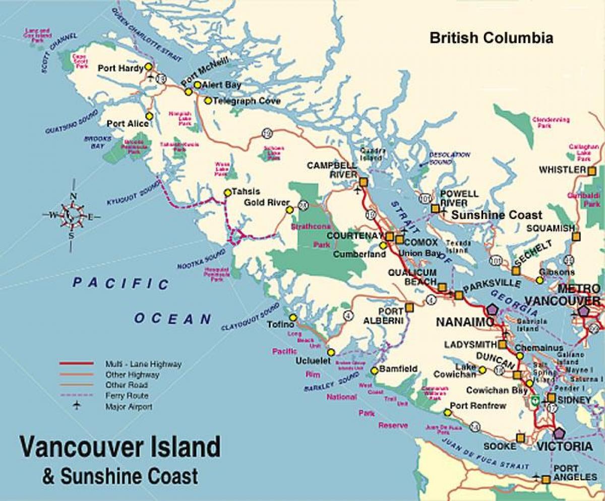 kemping vancouver-sziget térkép