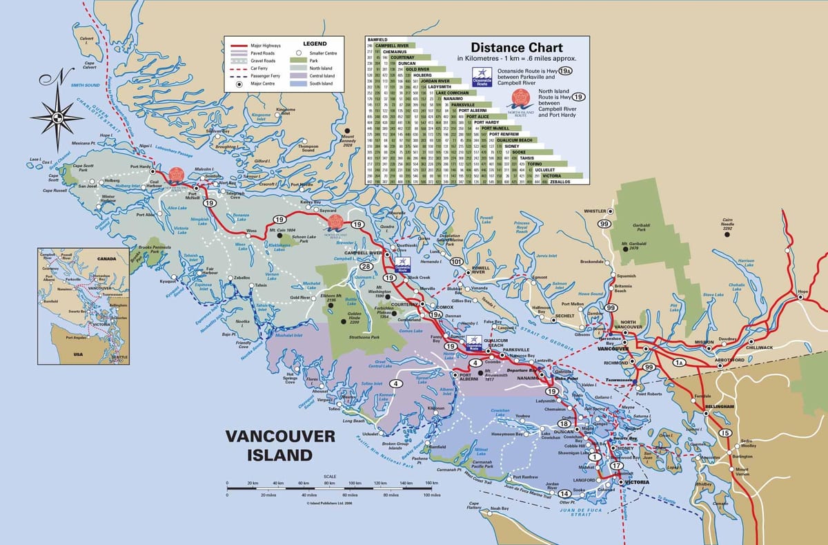 vancouver-sziget autópálya térkép