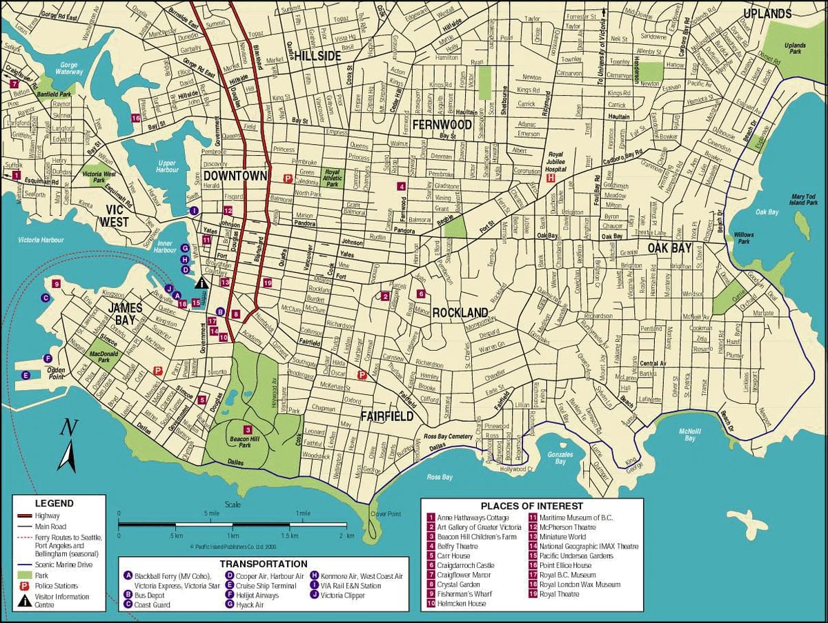 Térkép vancouver-sziget turisztikai látványosságok