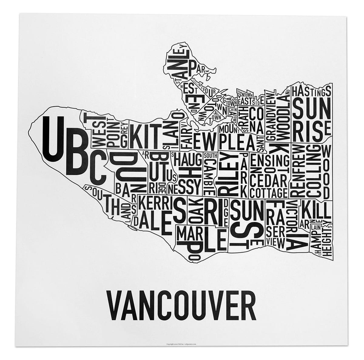 Térkép vancouver poszter