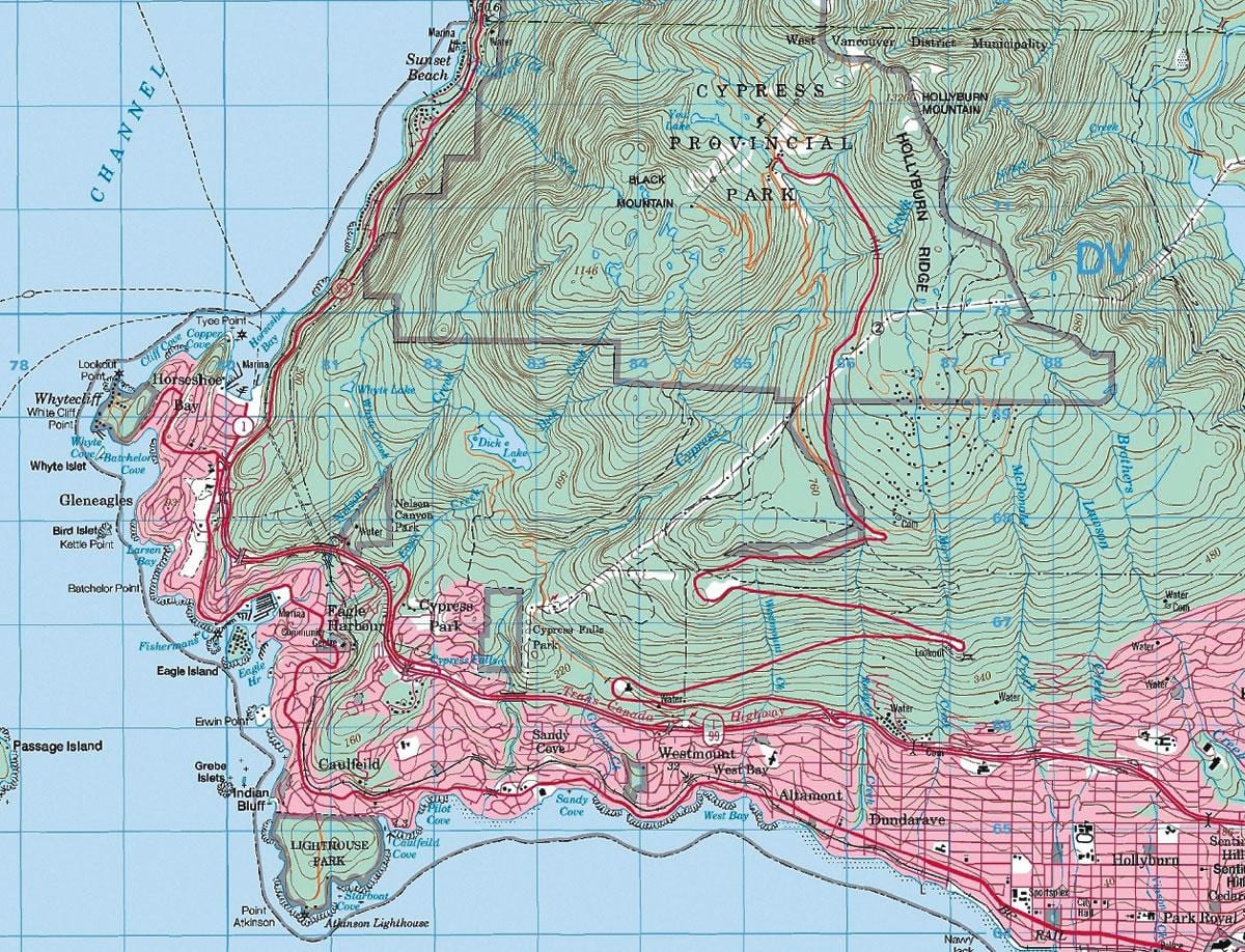 Térkép vancouver topográfiai