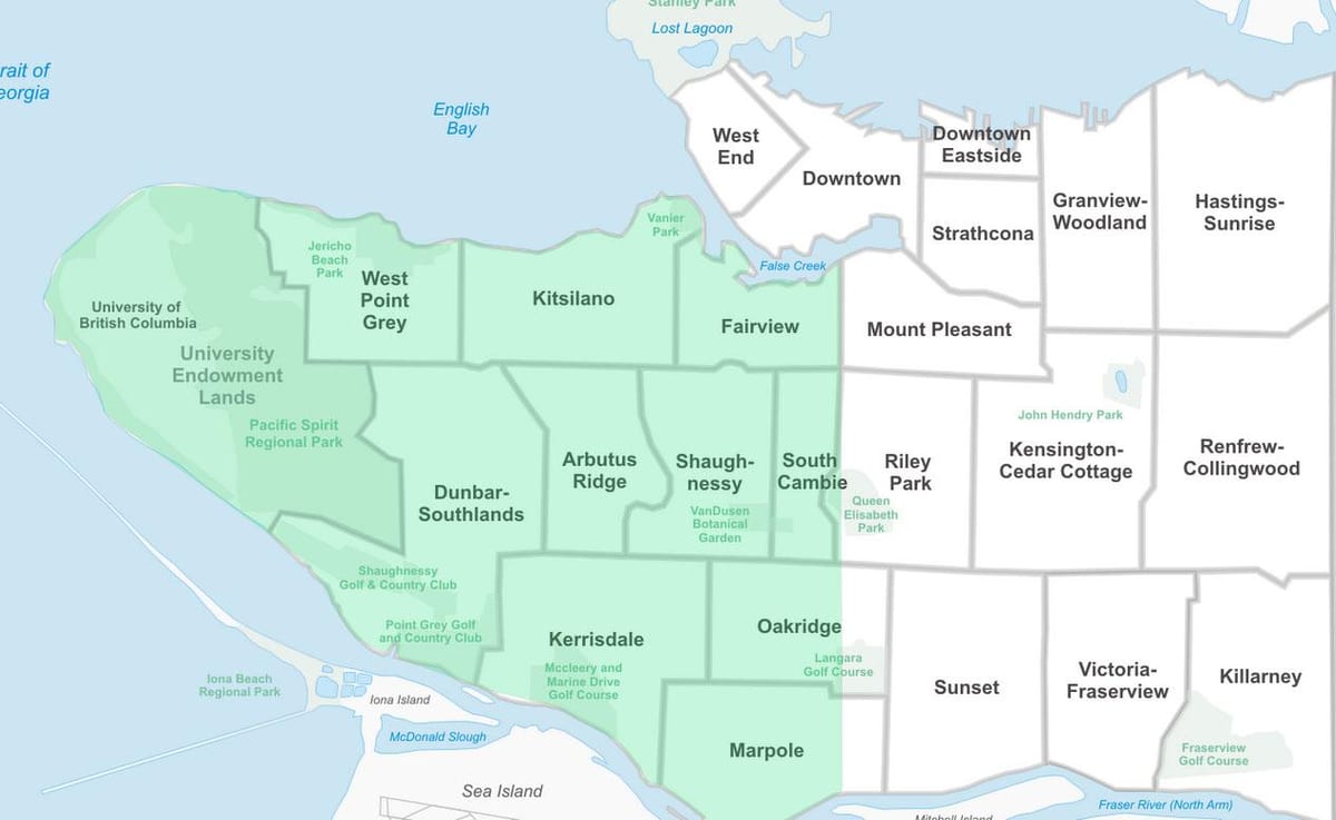 west vancouver környéken térkép