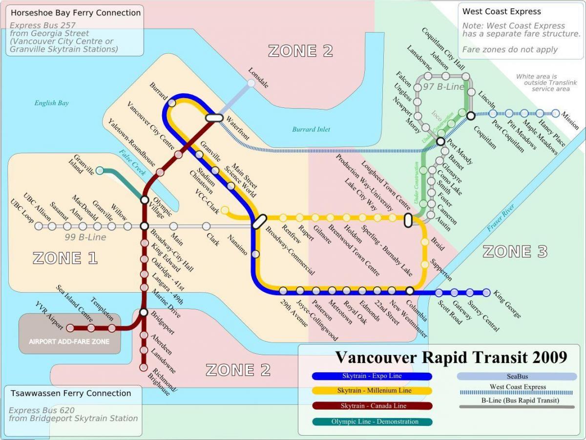 vancouver rapid transit térkép