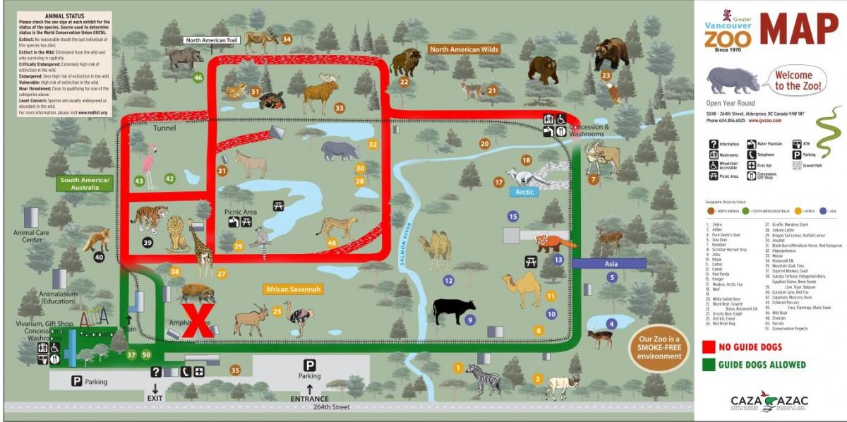 Térkép vancouveri állatkert