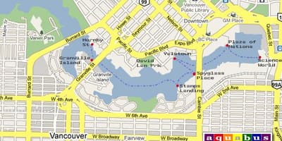 Térkép aquabus vancouver