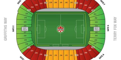 Bc place stadionban térkép