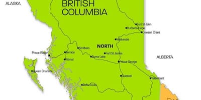 Térkép british columbia régiók