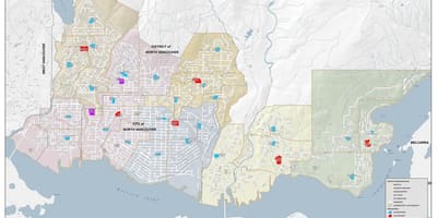 Térkép north vancouver kerületi iskolában