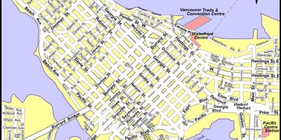 Térkép downtown vancouver kanada