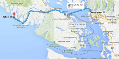Térkép tofino vancouver-sziget